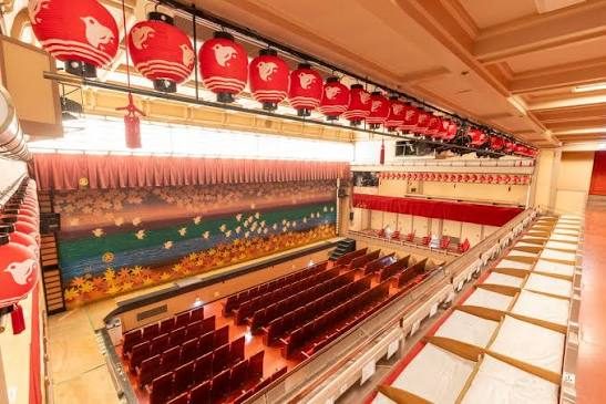 The interior of a kabuki theatre
